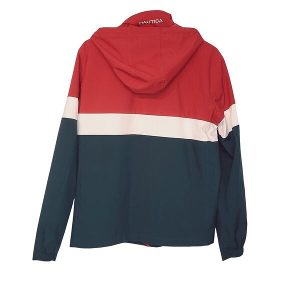 Nautica Color Block Hoodie Water & Wind Resistant Jacket Size Small - Picture 6 of 9